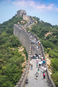 老北京摄影照片_中国长城和山脉的景色。