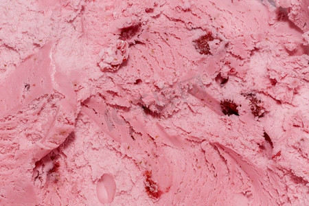 极近距离草莓冰淇淋与文案空间。很漂亮的照片。极近距离草莓冰淇淋，带文案空间