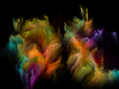 色彩空间系列三维斑驳的云阵。艺术、想象力、创造力和教育的主题抽象。