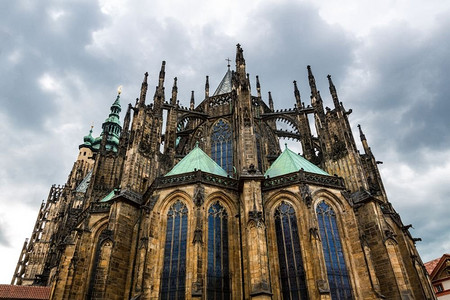 圣维特大教堂，布拉格，捷克共和国。欧洲小镇，著名的旅游和旅游胜地。圣维特大教堂，布拉格，捷克共和国