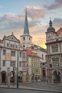 布拉格美丽的老街道捷克共和国