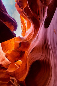 下羚羊峡谷。美国亚利桑那州佩奇附近纳瓦霍保护区的下羚羊峡谷