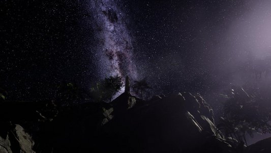 4K天体摄影明星穿越砂岩峡谷壁