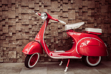 chrome摄影照片_红色复古摩托车—复古过滤器