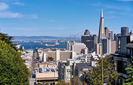 旧金山天际线摄影照片_旧金山天际线，加州，美国