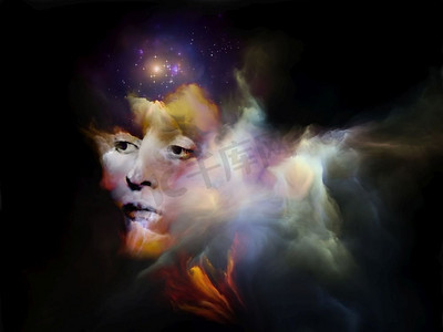 女性面孔和星云结构在梦、灵性和内心世界主题上的相互作用