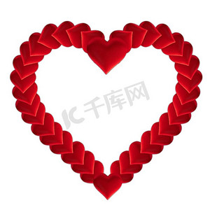 情人节和S的日子里，许多红丝心形的心形隔绝在白色的背景上，爱意盎然。情人节白色心形图案