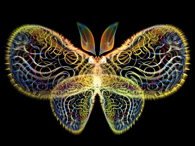 神秘效果摄影照片_虚幻蝴蝶系列抽象蝴蝶元素的主题想象，自然和设计
