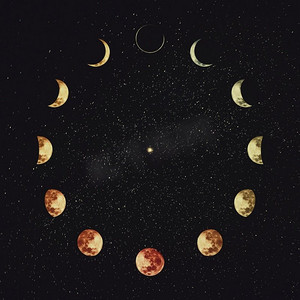 太空、月球、日历、星星