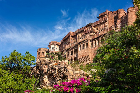梅兰加尔堡著名旅游景点地标。印度拉贾斯坦邦焦特布尔。梅兰加尔堡。印度焦特布尔