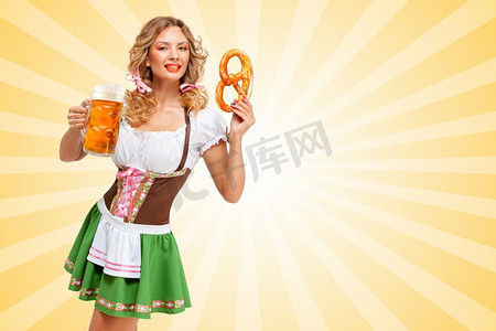  紧身连衣裙，女服务员，慕尼黑啤酒节，慕尼黑