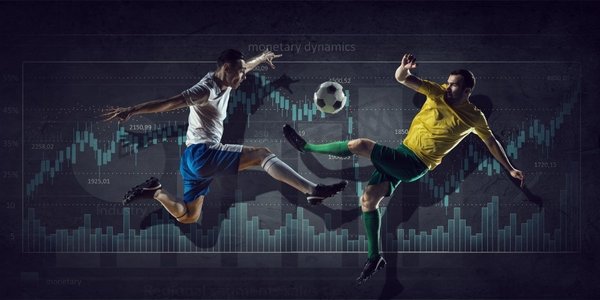 足球比赛统计。足球运动员争球和后台进度信息图