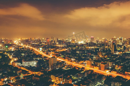 泰国曼谷的城市夜景