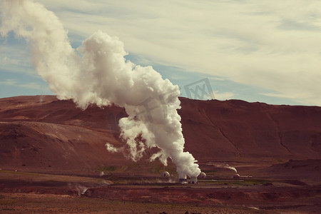 工厂外景工厂外景摄影照片_冰岛的欧热发电站