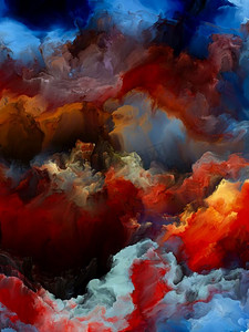 梦想的高层大气系列数字绘画、外星世界和抽象艺术主题的分形色彩画布。