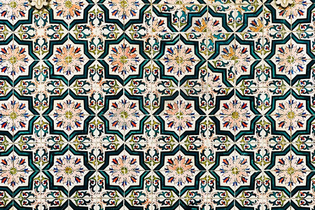 葡萄牙里斯本美丽的陶瓷墙纹理图案