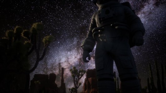 夜色摄影照片_死亡谷宇航员和恒星银河系的形成