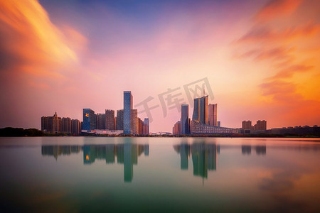 中式山水画框摄影照片_安徽省合肥市山水