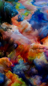 油漆烟雾。彩色梦系列背景设计的梯度和光谱色调的主题的想象力，创造力和艺术绘画