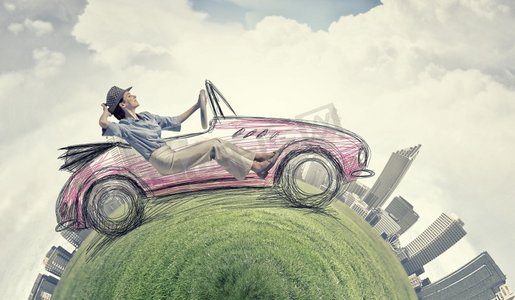 拉车的女人.卡通动漫人物工艺品