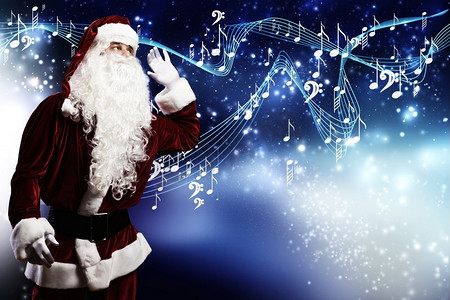 圣诞节就要到了。享受音乐之声的圣诞老人