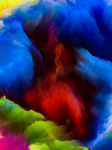 色彩抽象不可能的星球系列与艺术、创意和设计相关联的色彩和梯度的生动流动构成