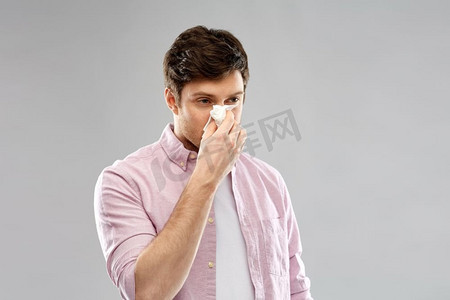 鼻子、口水、纸巾、流感
