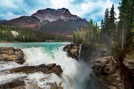 加拿大艾伯塔省加斯帕国家公园阿萨巴斯卡河的风景