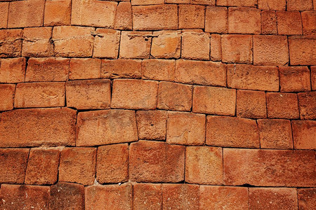 印加城墙在城市马丘比丘，秘鲁