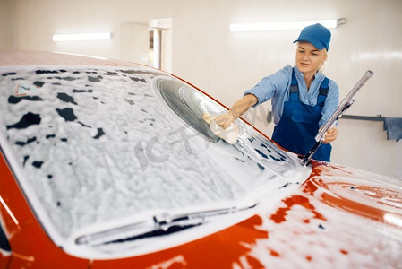 汽车洗车摄影照片_ 车辆，清洁，洗涤，汽车