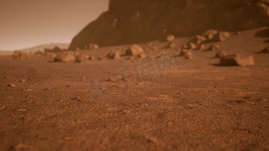 奇妙的火星景观生锈橙色阴影