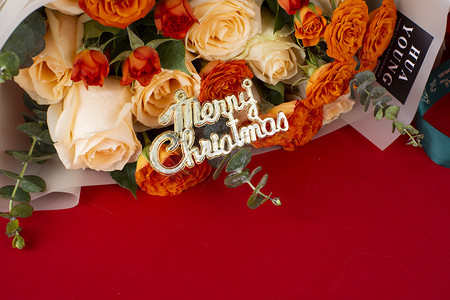 圣诞捧花鲜花美丽鲜艳花束礼物情人节鲜花玫瑰爱情送礼