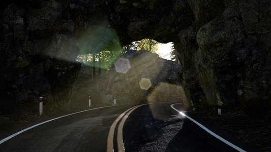 ps素材石路摄影照片_日落时分，山上的石路托内尔
