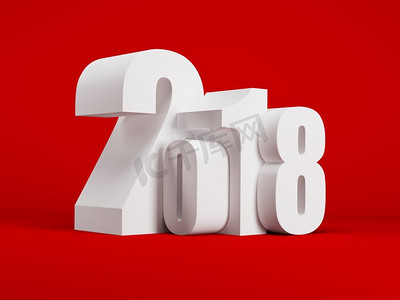 创意2018摄影照片_2018年新年，3D渲染