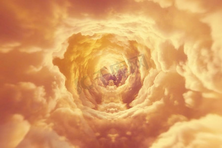 隧道从云背景纹理水彩童话设计不寻常的五颜六色