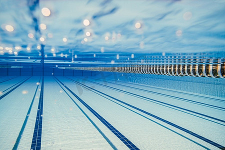 奥运会游泳池水下背景。