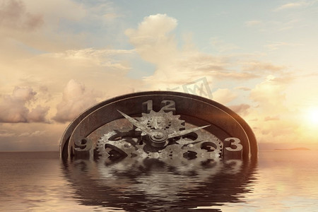 当时间流逝的时候。时钟机制的时间概念在水中溺水