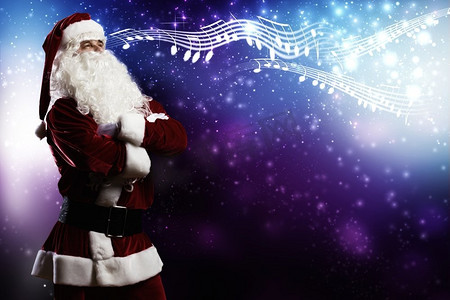 圣诞节就要到了。享受音乐之声的圣诞老人