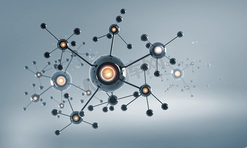 分子链。具有分子链的高科技背景概念