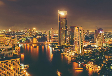 泰国夜景摄影照片_泰国曼谷的城市夜景