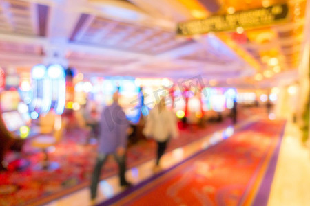 抽象赌场模糊的背景在拉斯维加斯市在内华达州的美国