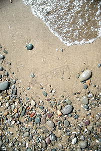 沙石和水波