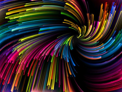 彩色多色摄影照片_彩色旋转系列多色条纹漩涡背景在颜色和运动的主题