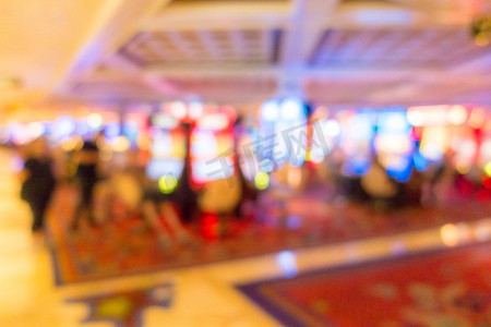 赌徒摄影照片_抽象赌场模糊的背景在拉斯维加斯市在内华达州的美国