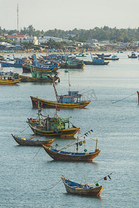 东南亚摄影照片_东南亚越南梅内的渔村