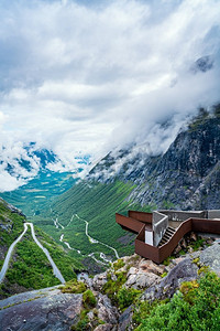 巨魔公路瞭望台观景台风景如画的挪威。