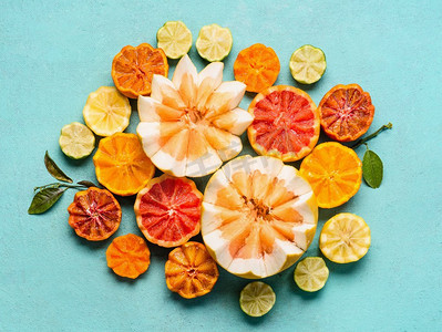 柚水果摄影照片_ 橙子，各种，柑橘，水果