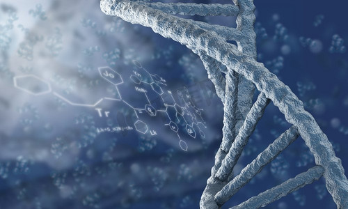 DNA分子。高科技DNA分子的生物化学背景概念