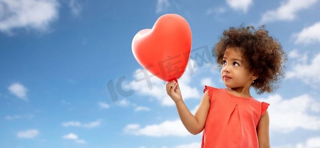  孩子，情人节，天，气球