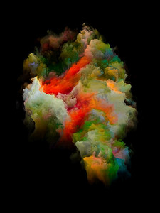 绘画粒子彩虹岛系列充满活力的色调和梯度在概念上与艺术，创意和设计相关的图像